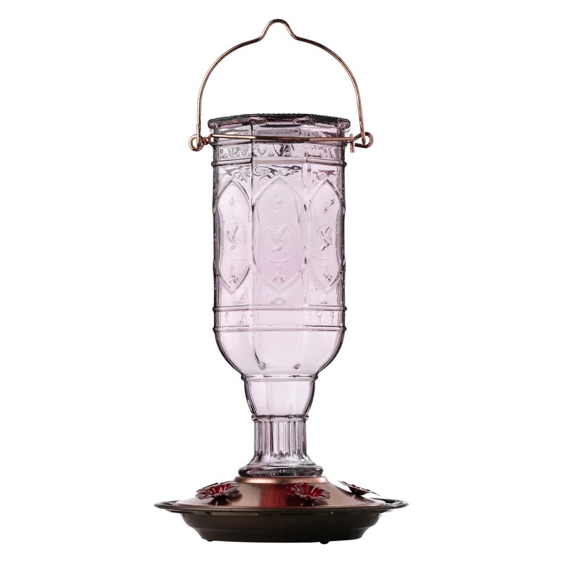 More Birds Amethyst Jewel Hummingbird Feeder - 77IN - 20 Fl Oz Nectar Capacity - Hummingbird Feeder for Outdoors - Feed 5 Hummingbirds - Vintage Design - Bird Backyard DÃƒcor - Image 1